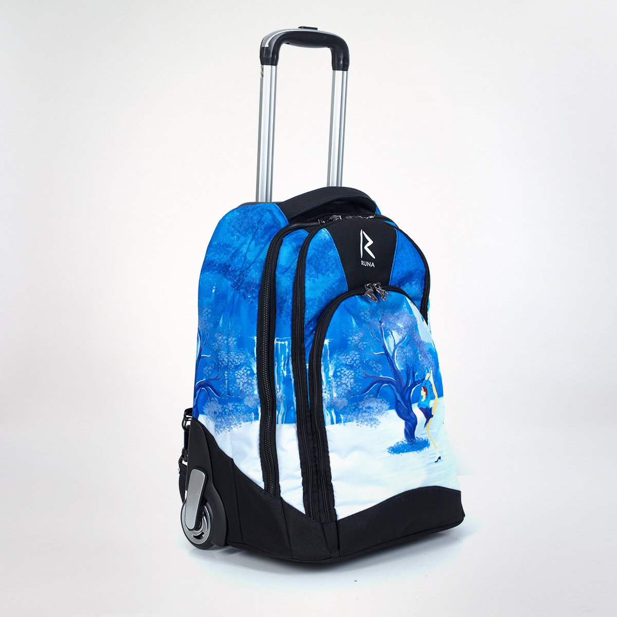Сумка-рюкзак на колесиках «RUNA» Зимний сад- blue