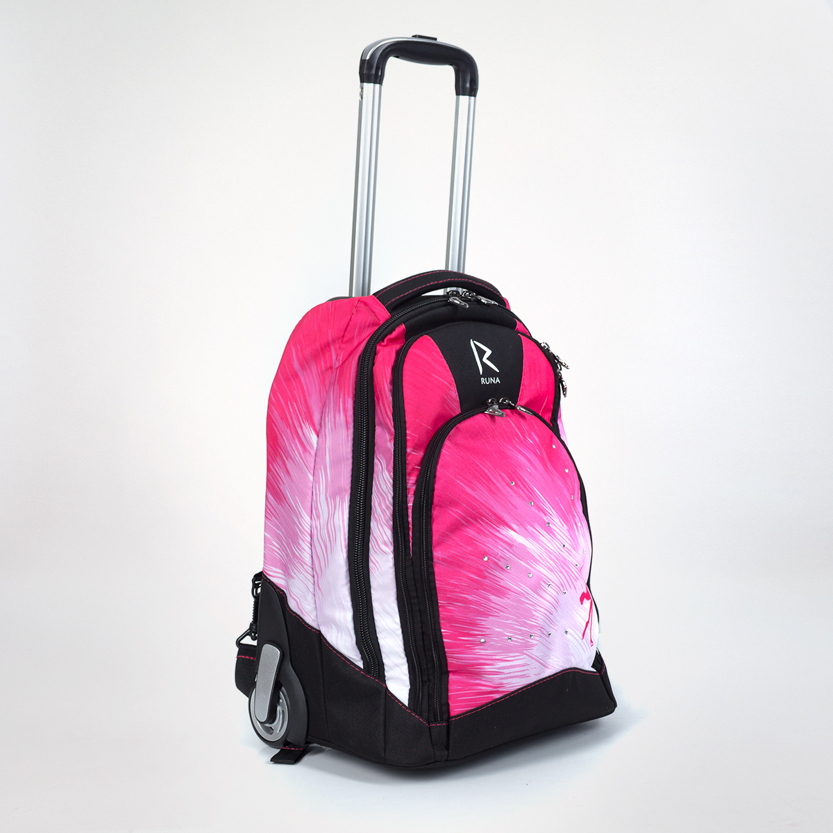 «RUNA» Фигуристка Стразы-pink Сумка-рюкзак на колесиках